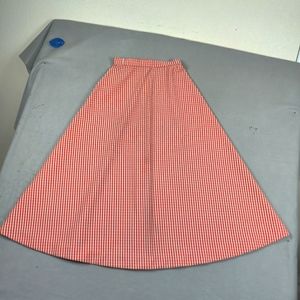 Vintage 70s Orange & White Maxi Polyester Size S Small Hippy Boho #14